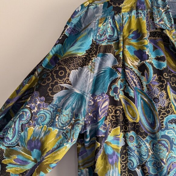 Vintage Clasile Paisley Rayon button up blouse - Picture 3 of 10